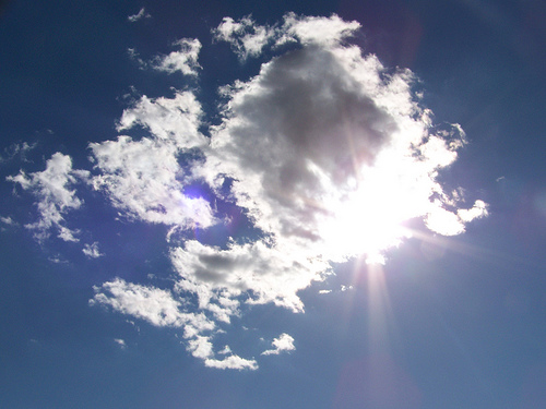 sun through clouds